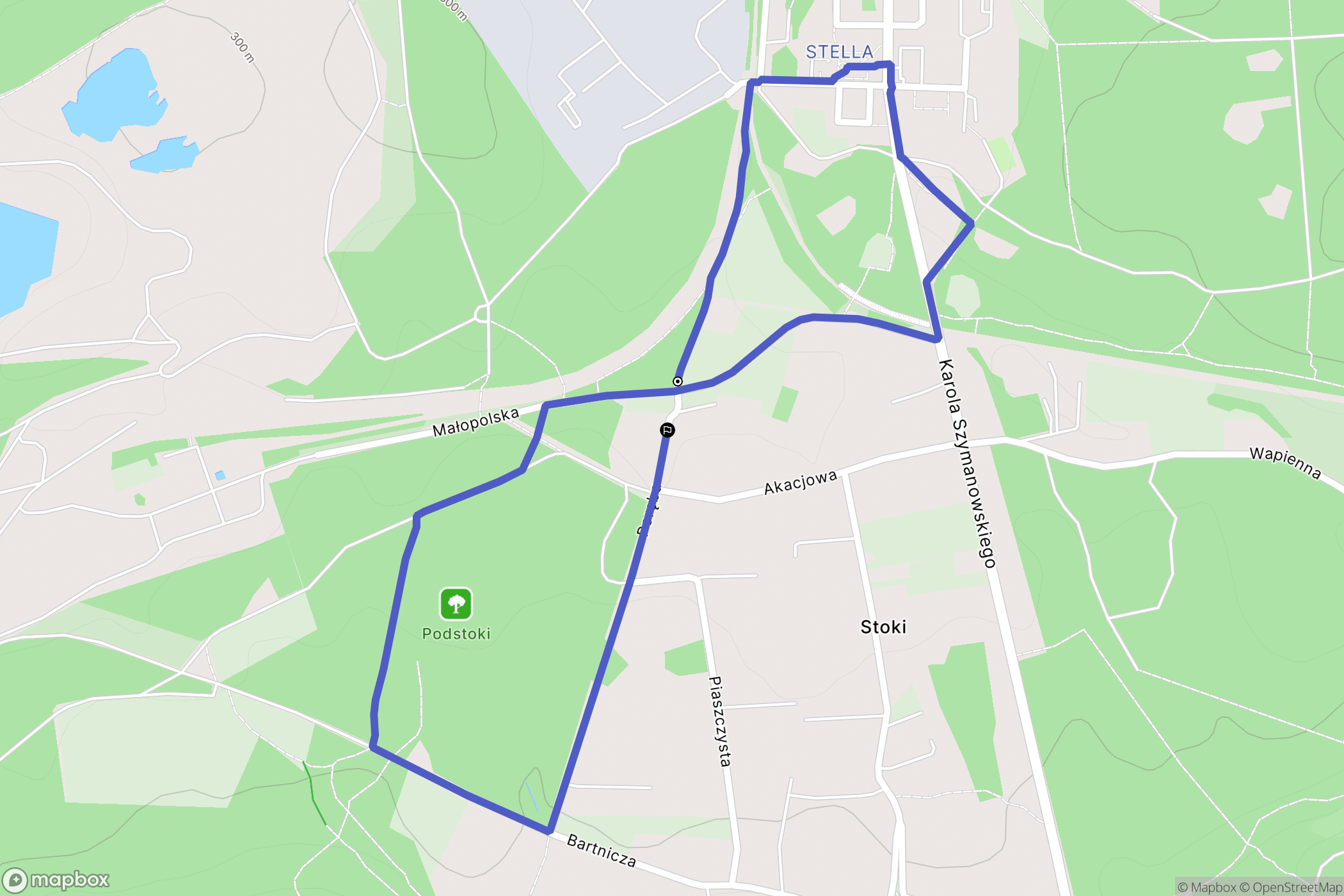 Pogorzyce: mapa trasy - Poland