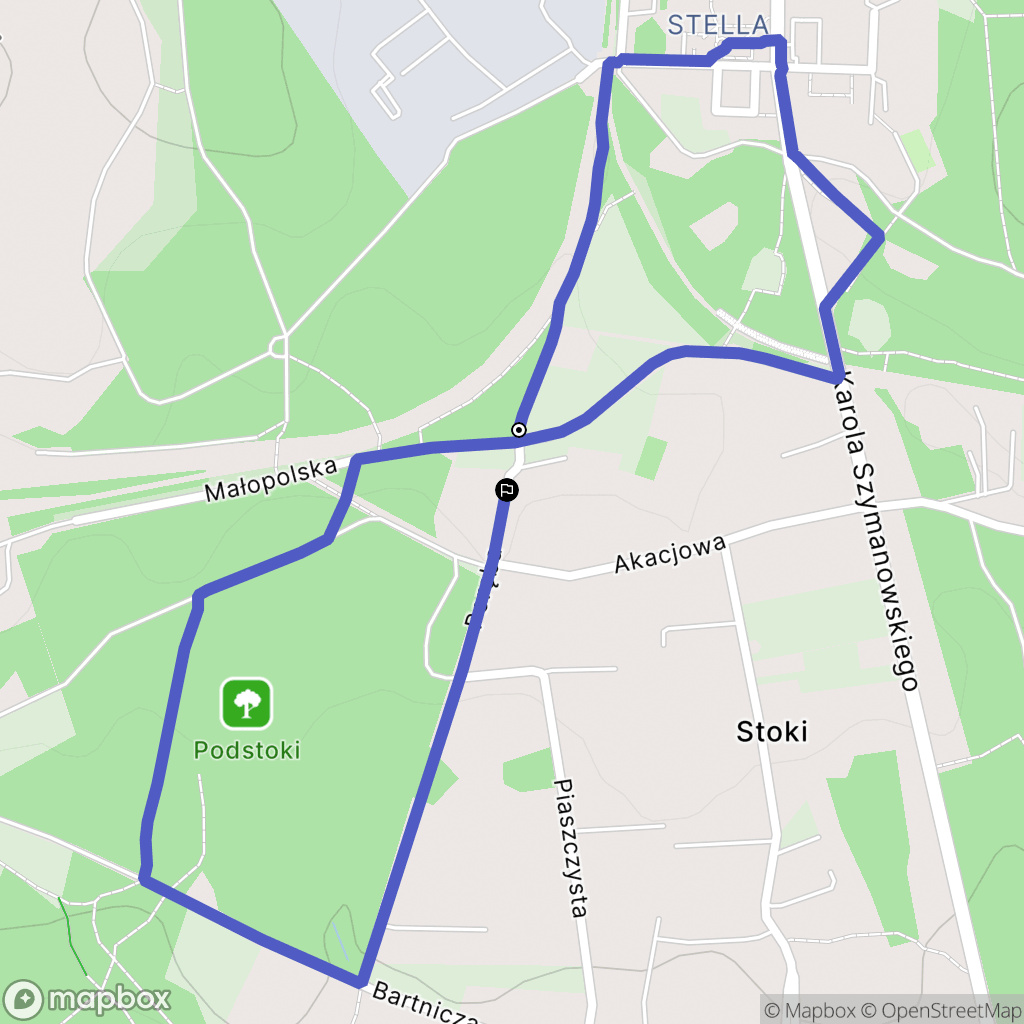 Pogorzyce: mapa trasy - Poland