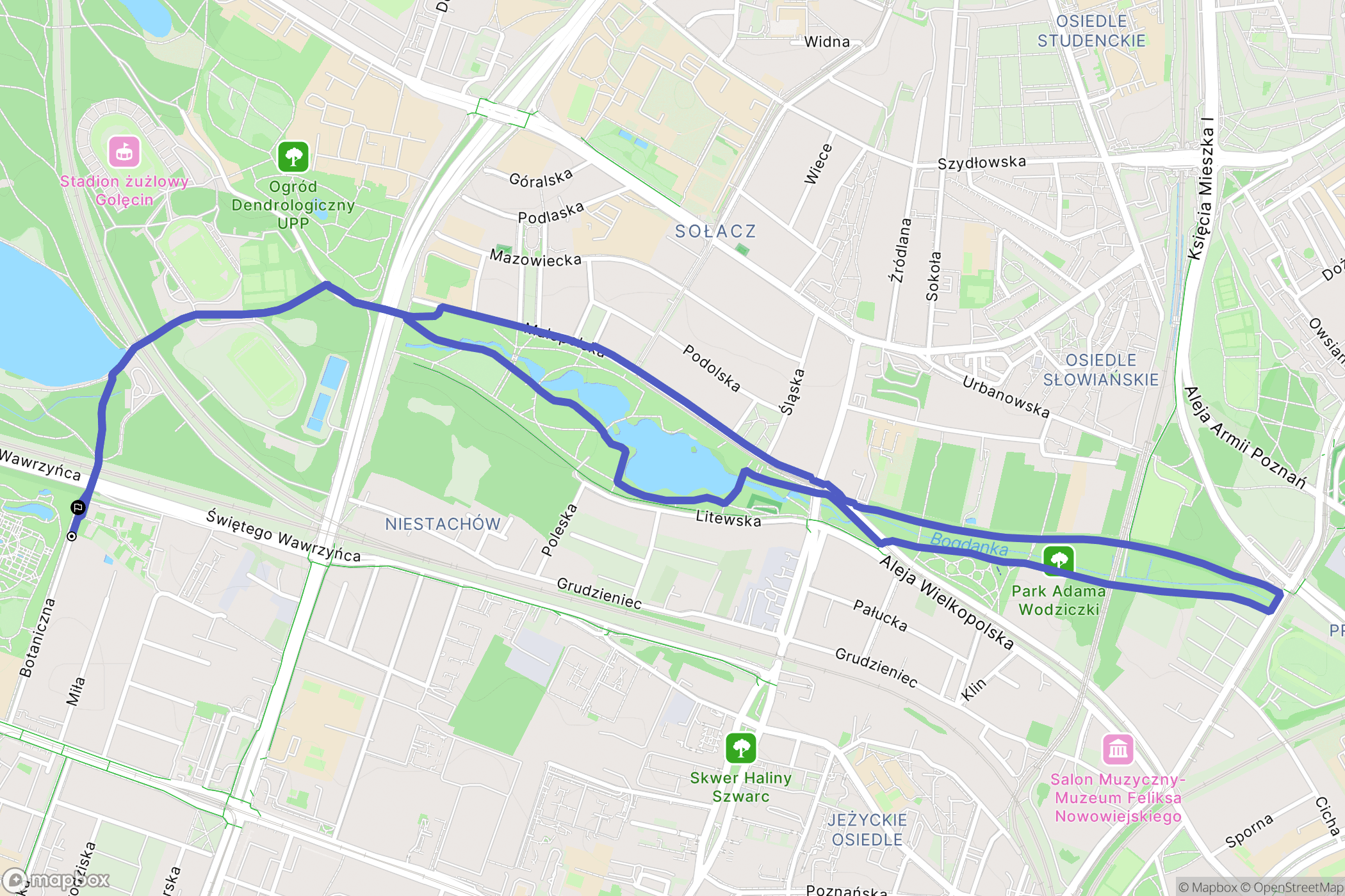Poznań: mapa trasy - Poland