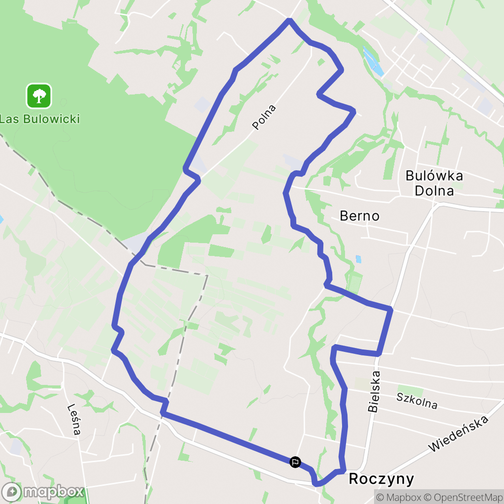 Roczyny: mapa trasy - Poland