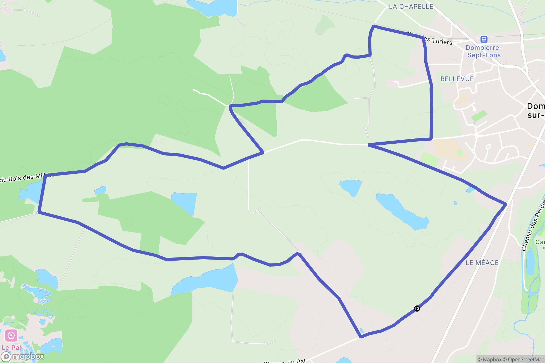Dompierre-sur-Besbre : carte du parcours de randonnée - France