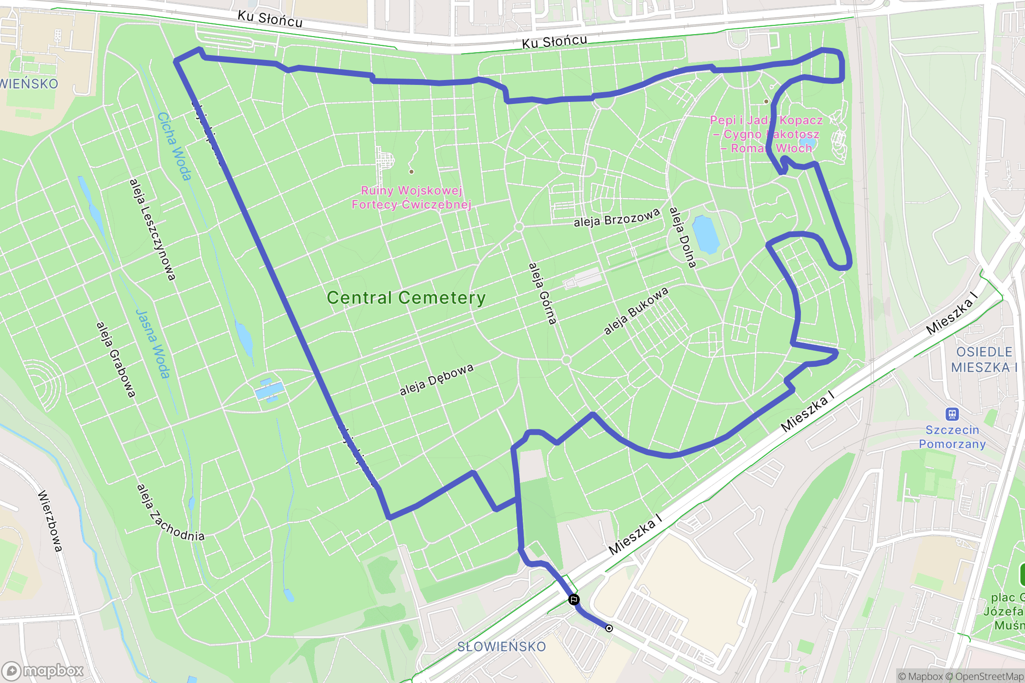 Szczecin: mapa trasy - Poland