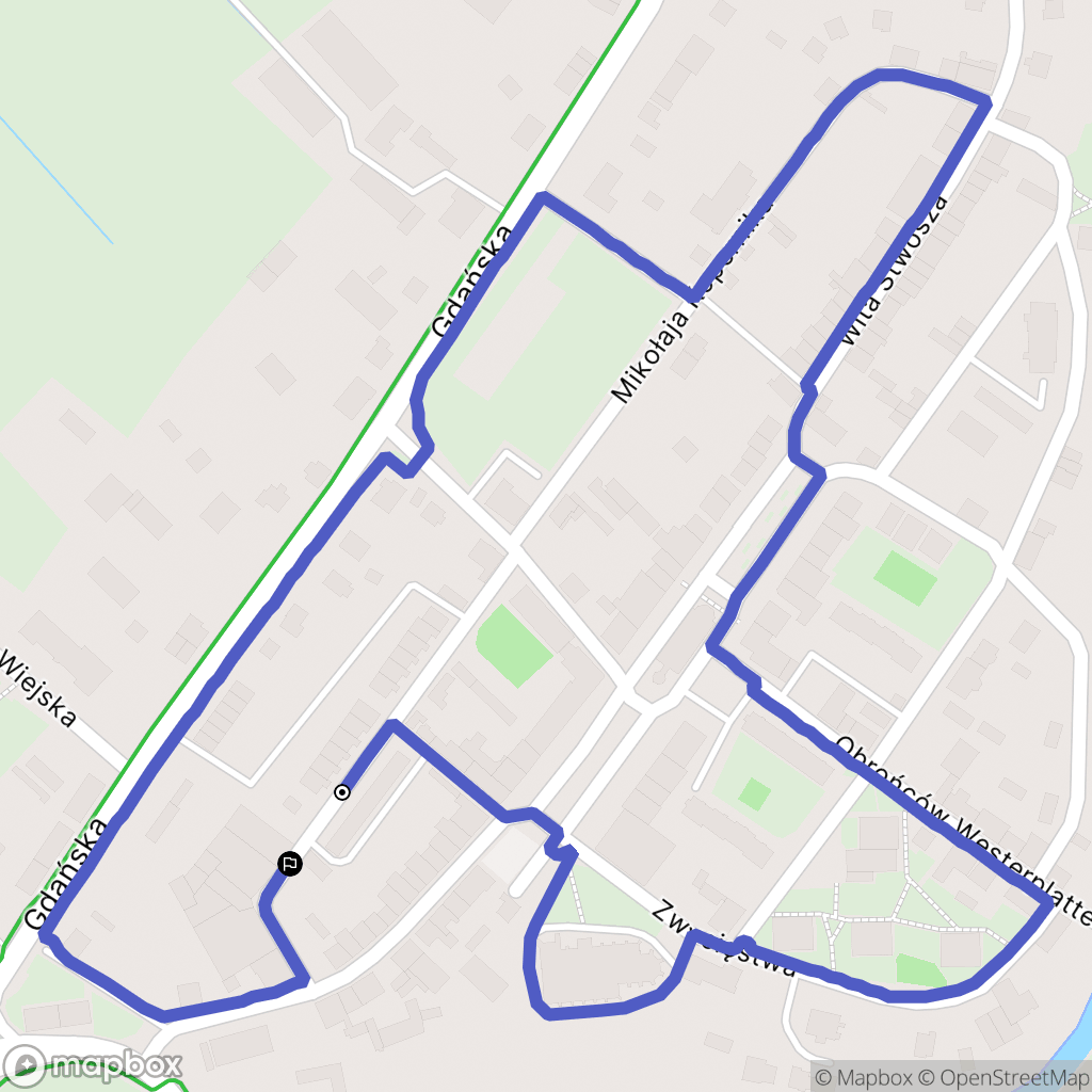 Nowy Staw: mapa trasy - Poland