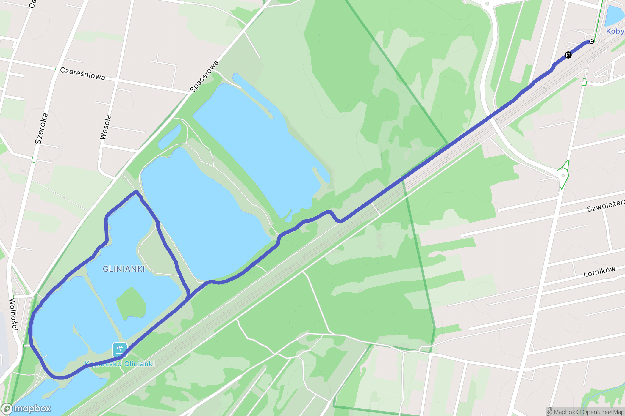 Kobyłka: mapa trasy - Poland