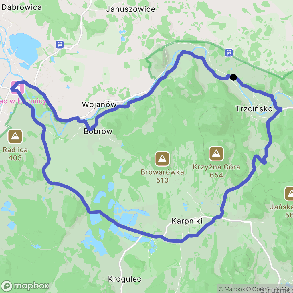Trzcińsko: mapa trasy - Poland