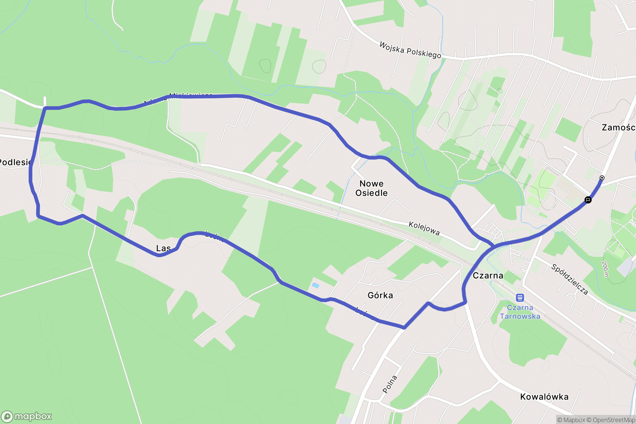 Czarna: mapa trasy - Poland