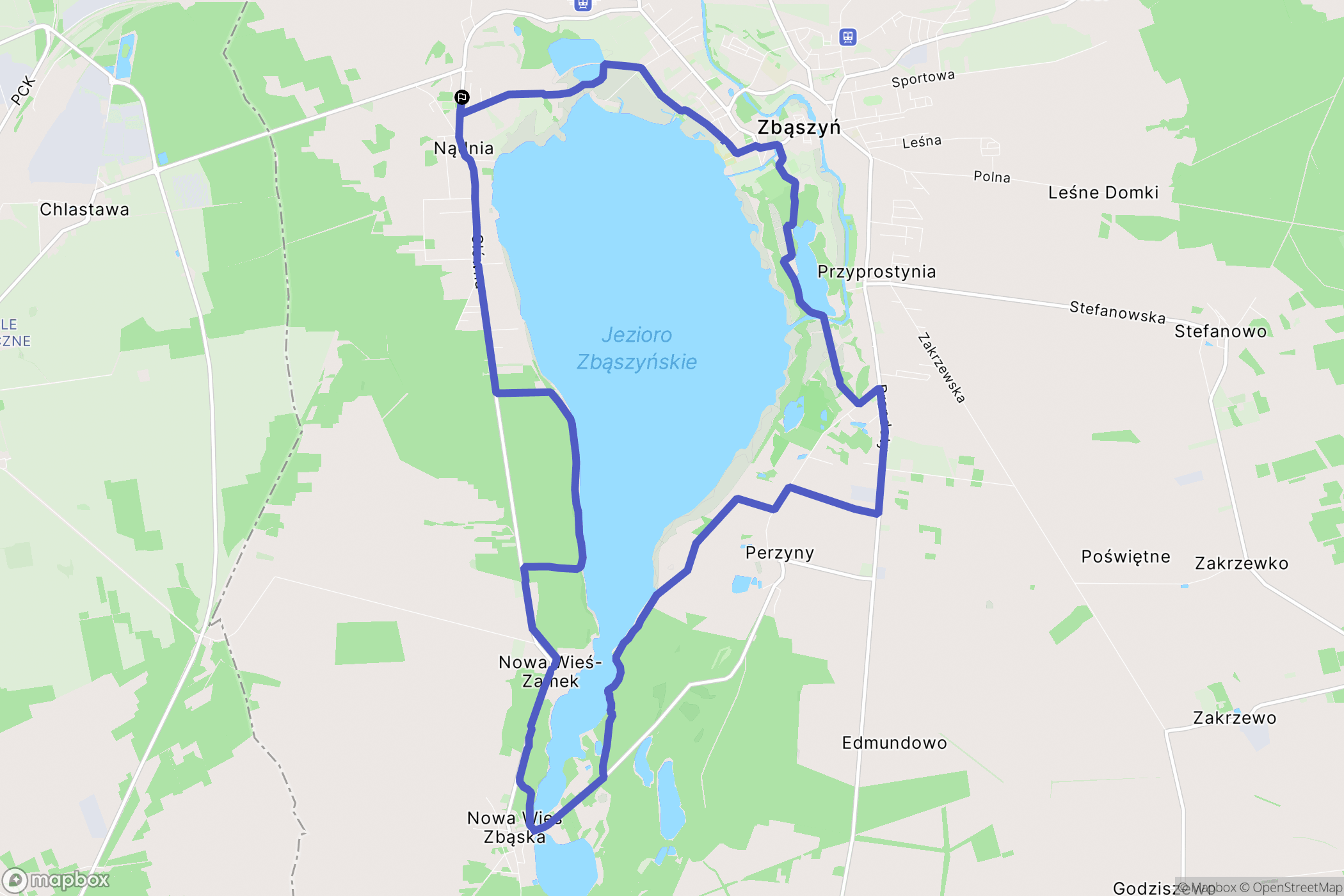 Nądnia: mapa trasy - Poland