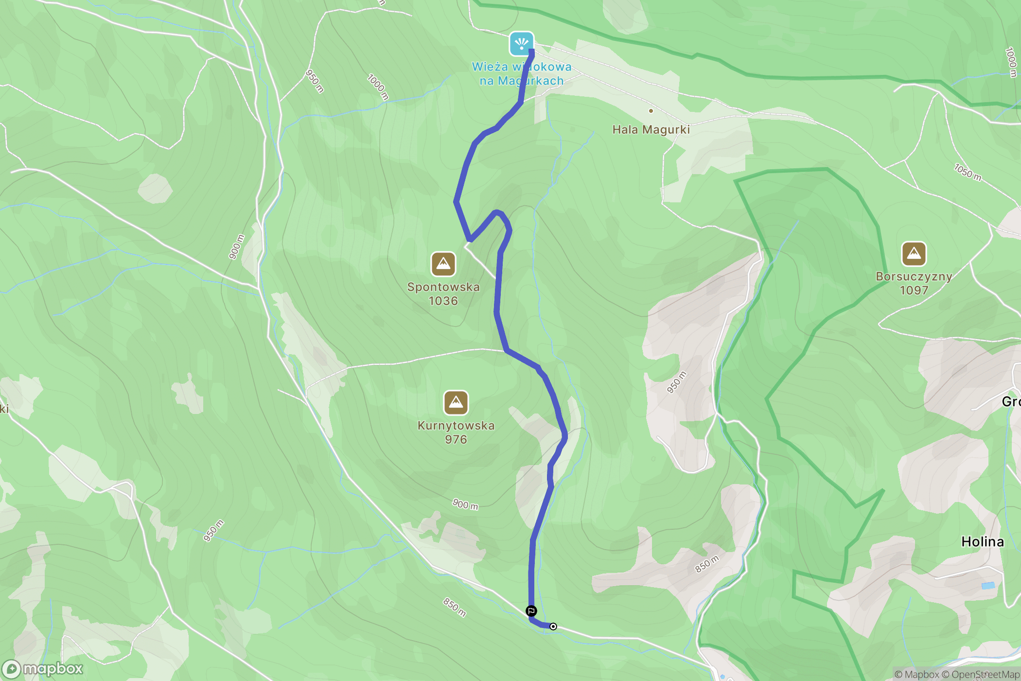 Ochotnica Górna: mapa trasy - Poland