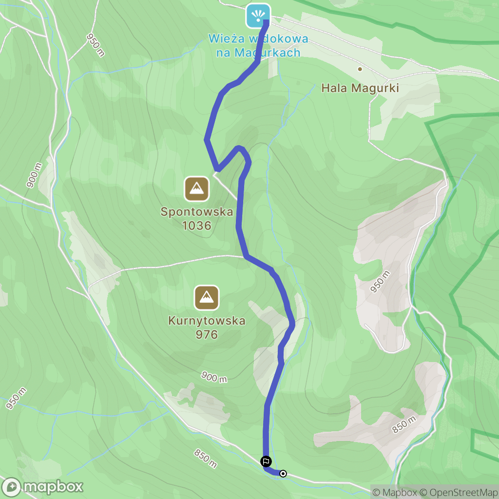 Ochotnica Górna: mapa trasy - Poland