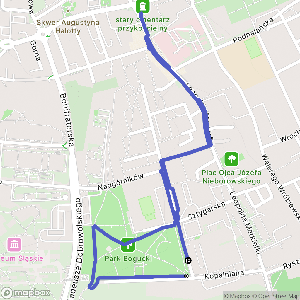 Katowice: mapa trasy - Poland
