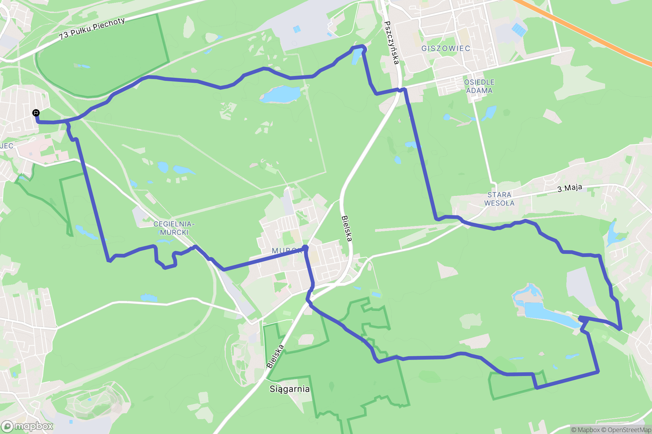 Katowice: mapa trasy - Poland