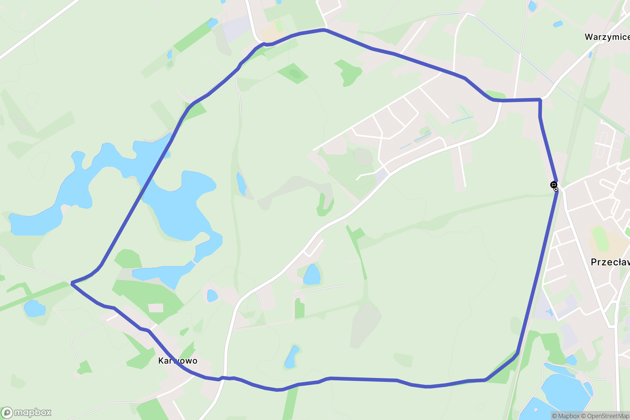 Przecław: mapa trasy - Poland