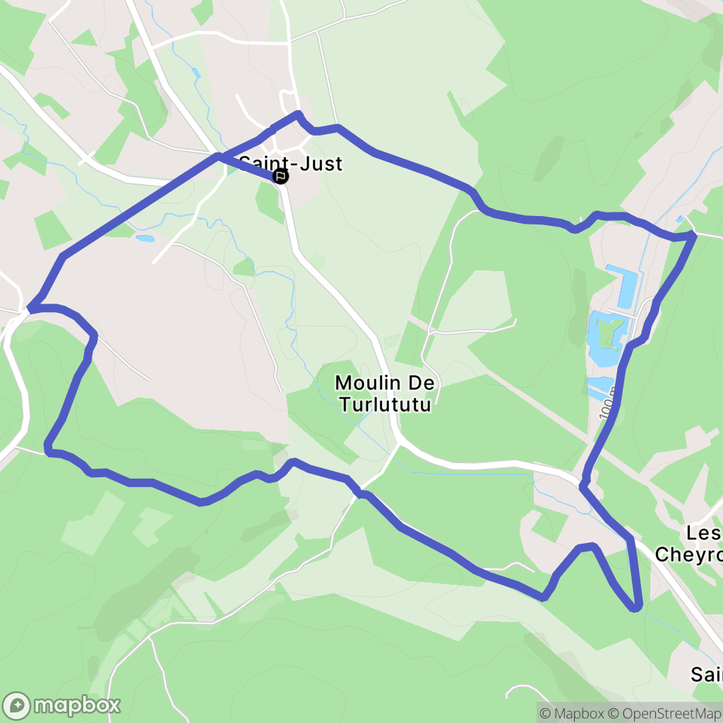 Saint-Just : carte du parcours de randonnée - France