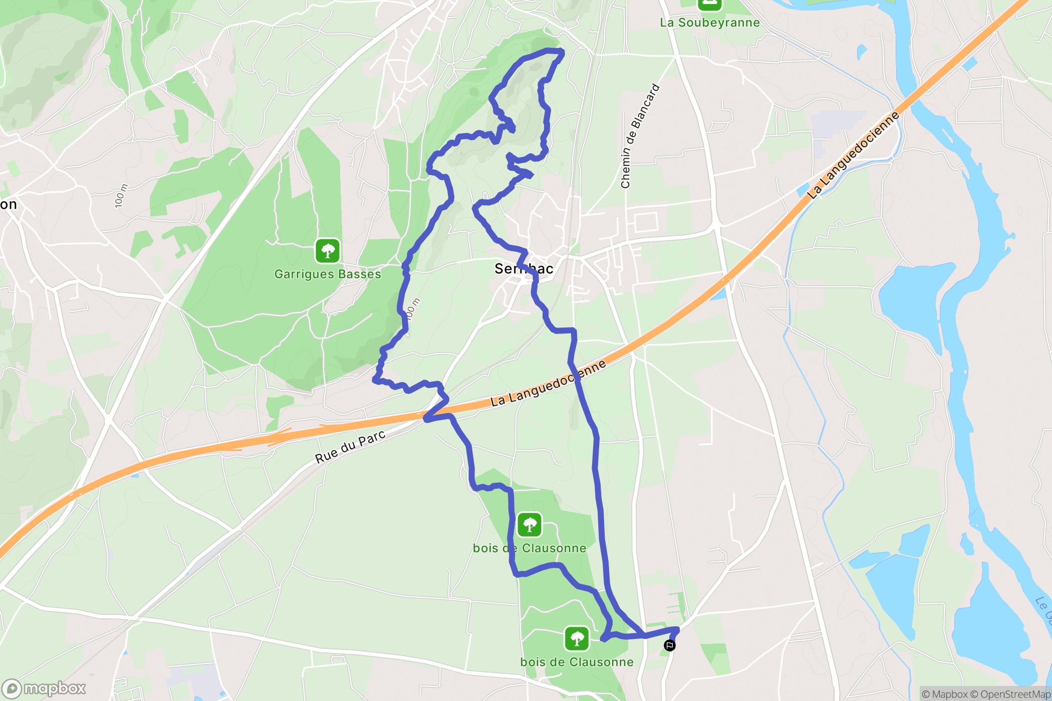 Meynes : carte du parcours de randonnée - France
