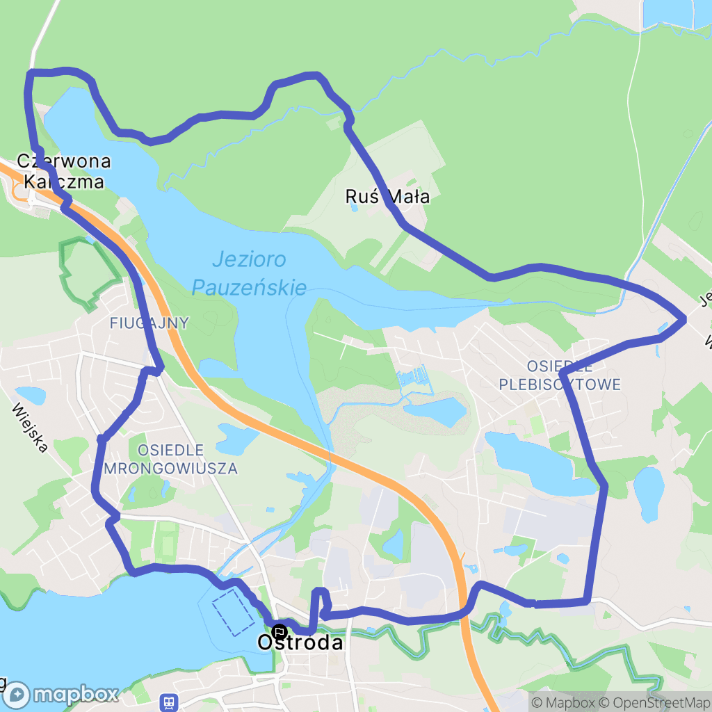 Ostróda: mapa trasy - Poland