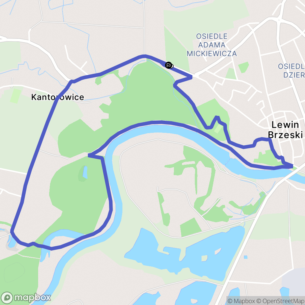 Lewin Brzeski: mapa trasy - Poland