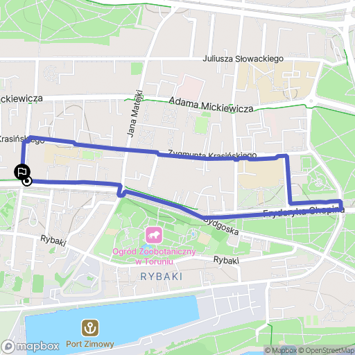 Toruń: mapa trasy - Poland