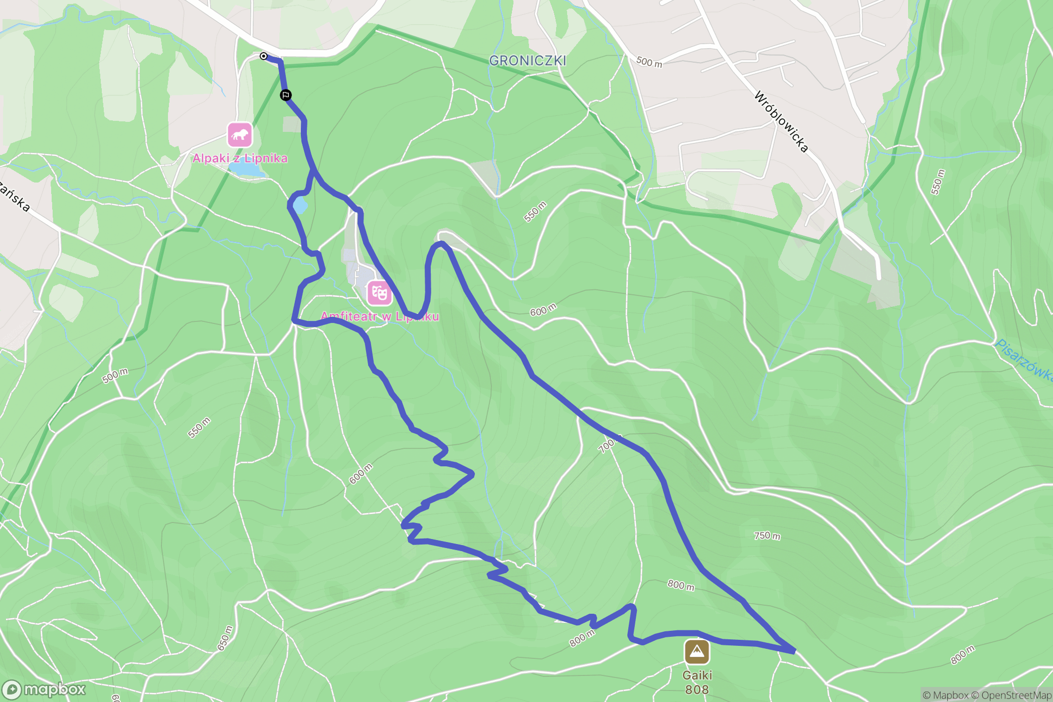 Bielsko-Biała: mapa trasy - Poland
