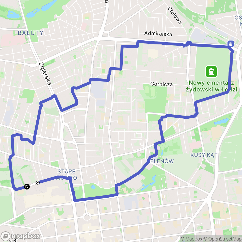 Łódź: mapa trasy - Poland