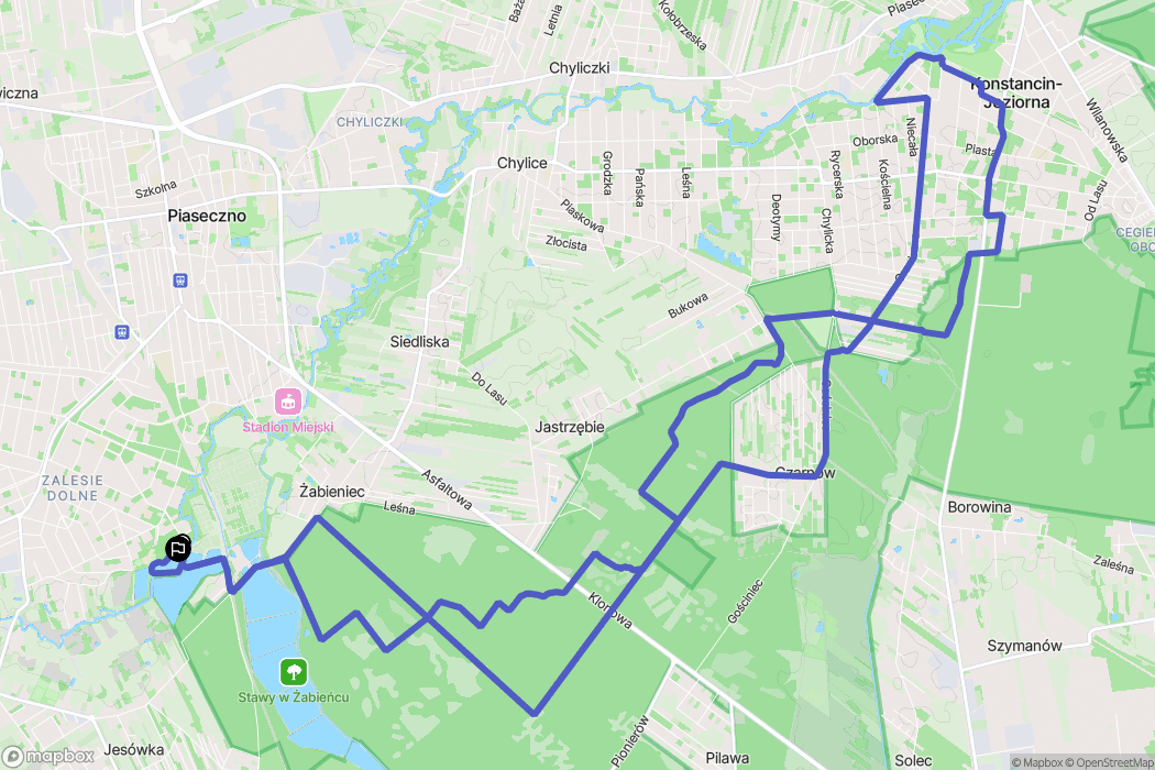 Piaseczno: mapa trasy - Poland