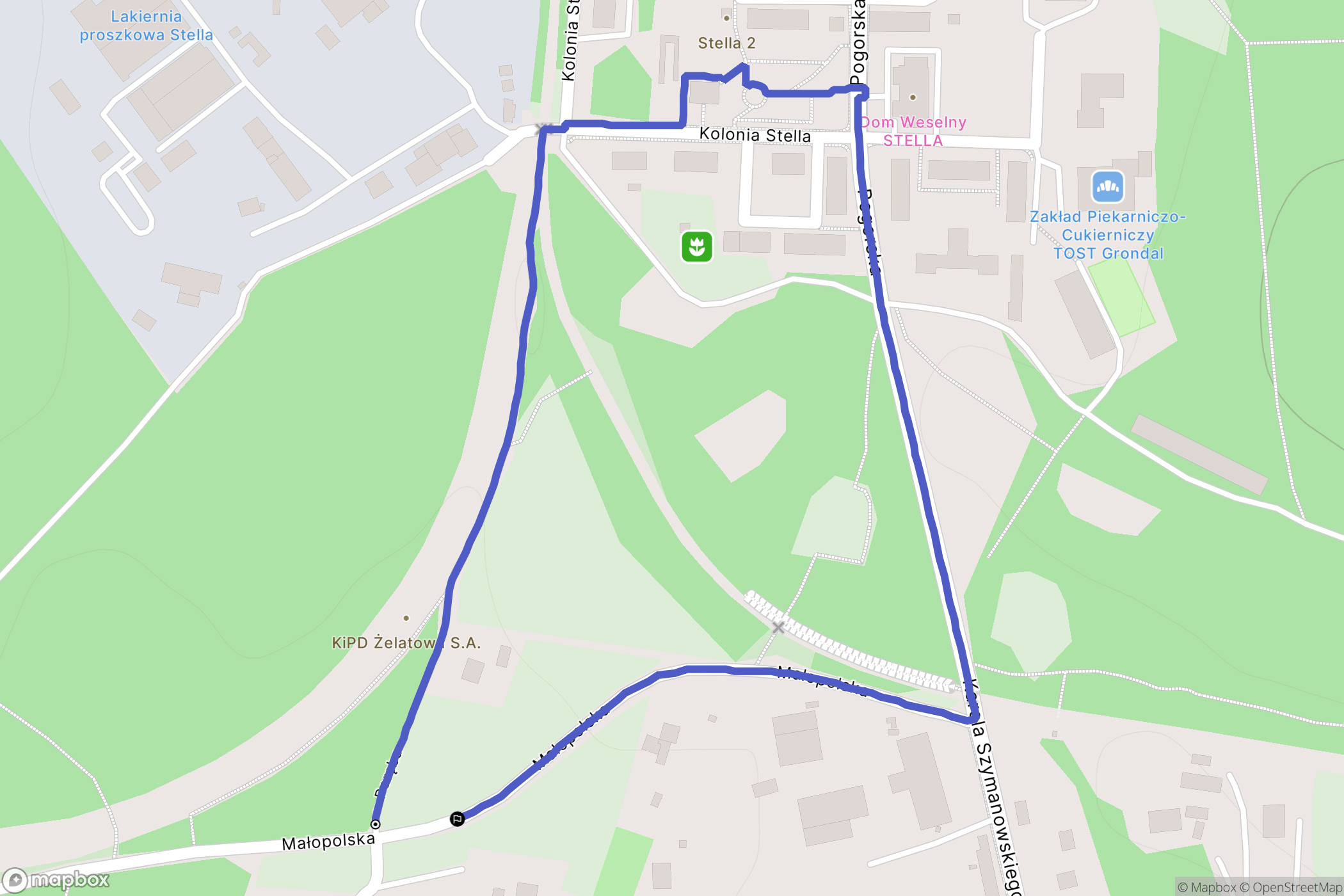 Pogorzyce: mapa trasy - Poland