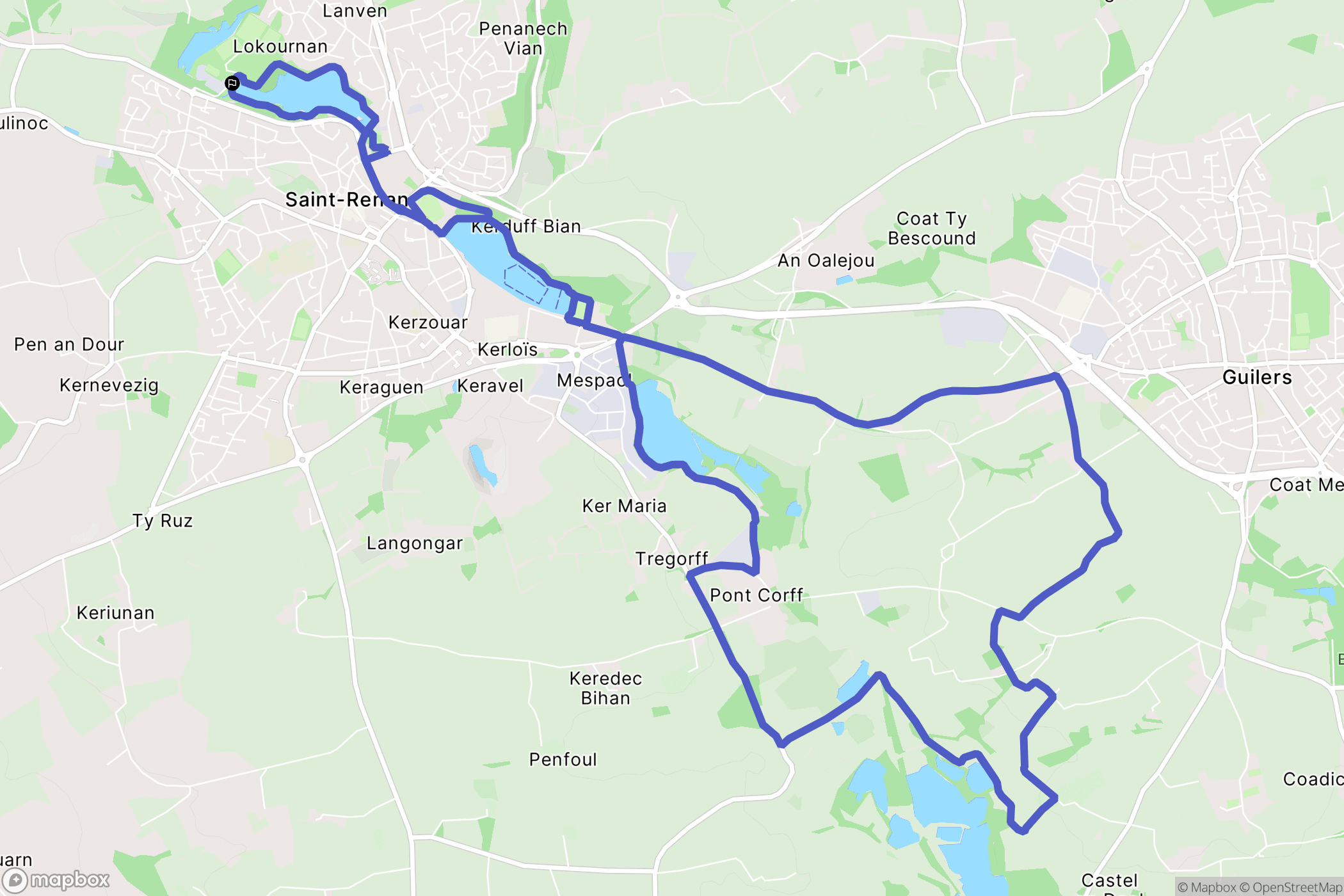 Saint-Renan : carte du parcours de randonnée - France