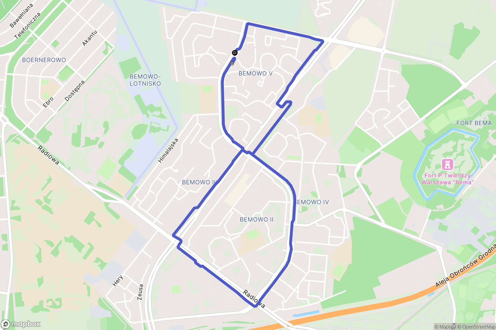 Warszawa: mapa trasy - Poland