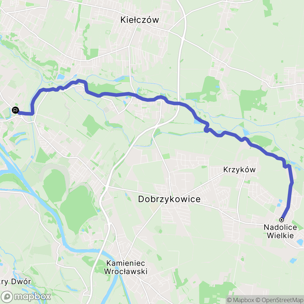 Nadolice Wielkie: mapa trasy - Poland