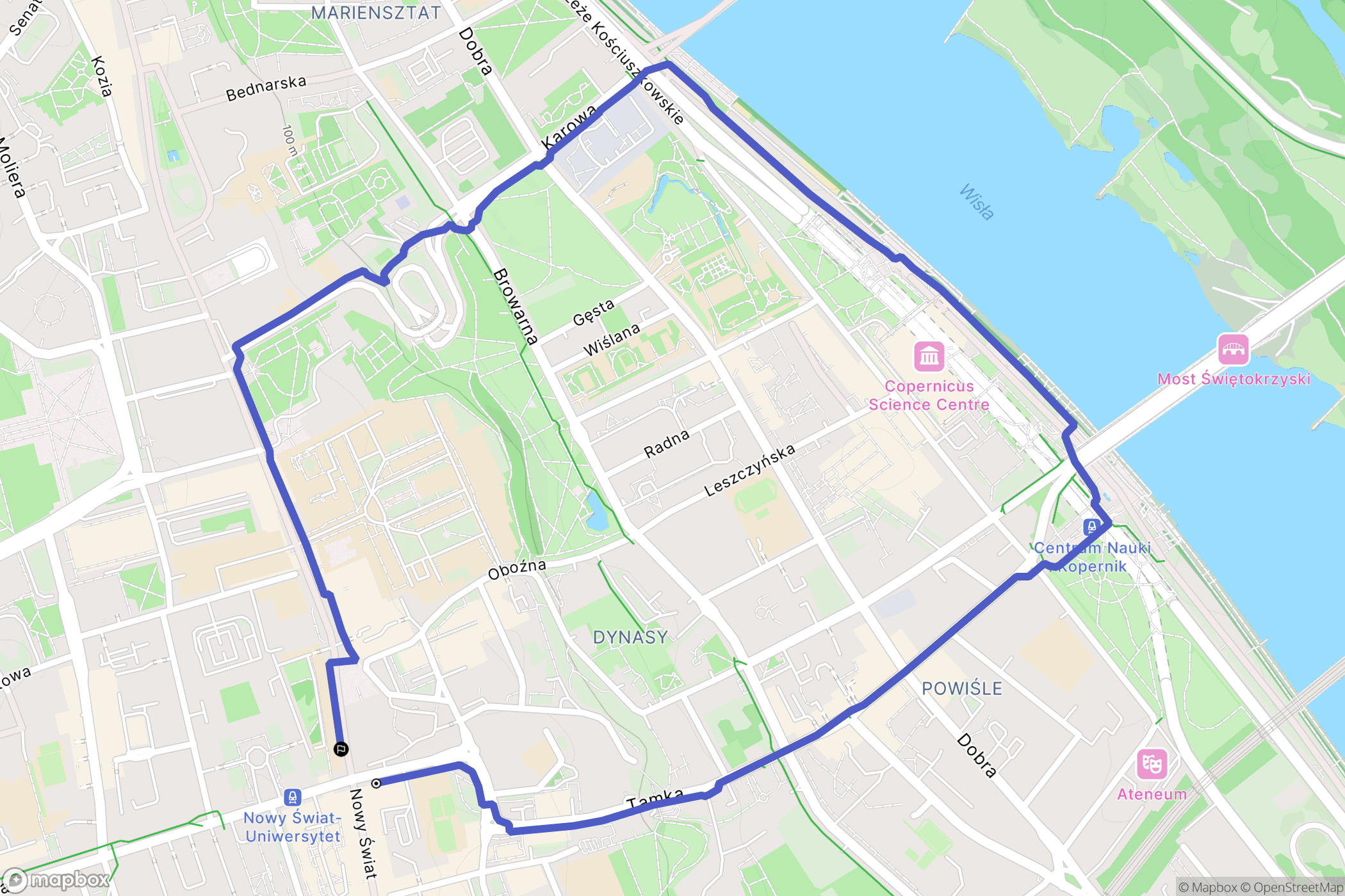 Warszawa: mapa trasy - Poland