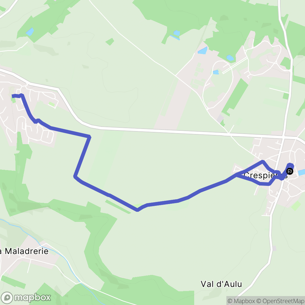 Crespières : carte du parcours de randonnée - France