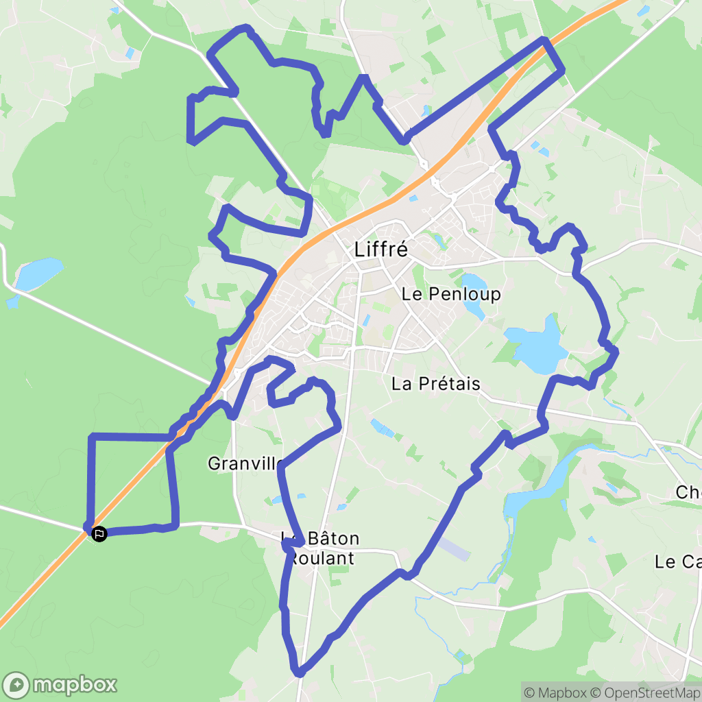 Liffré : carte du parcours de randonnée - France