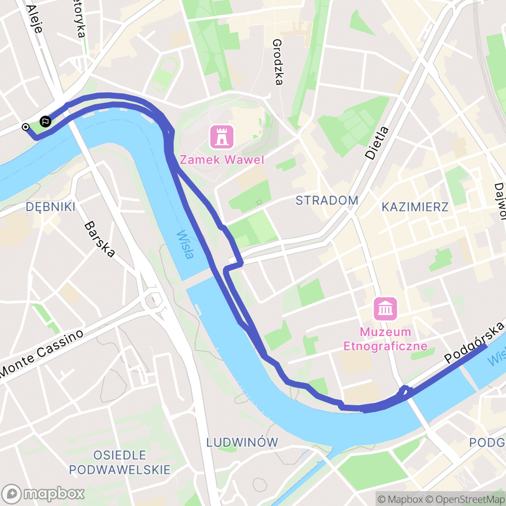 Kraków: mapa trasy - Poland