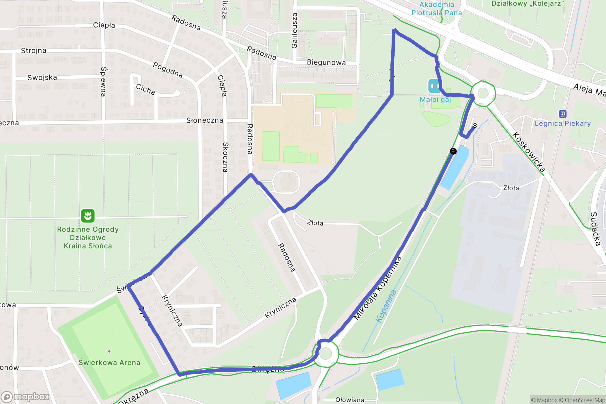 Legnica: mapa trasy - Poland