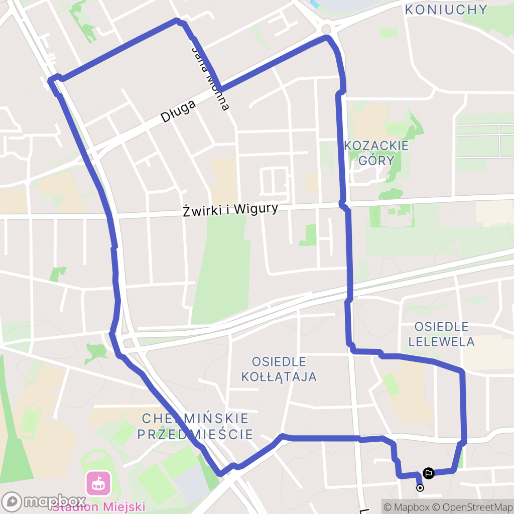 Toruń: mapa trasy - Poland