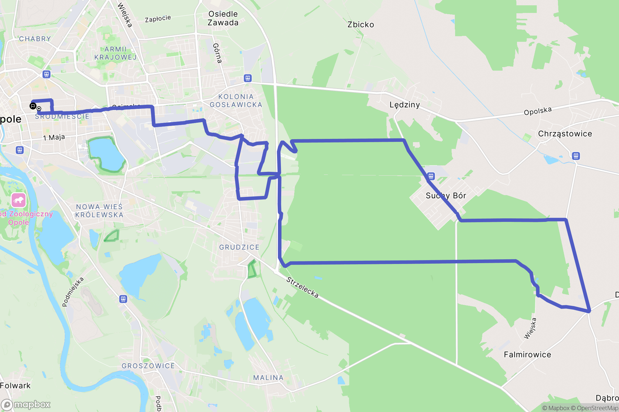 Opole: mapa trasy - Poland