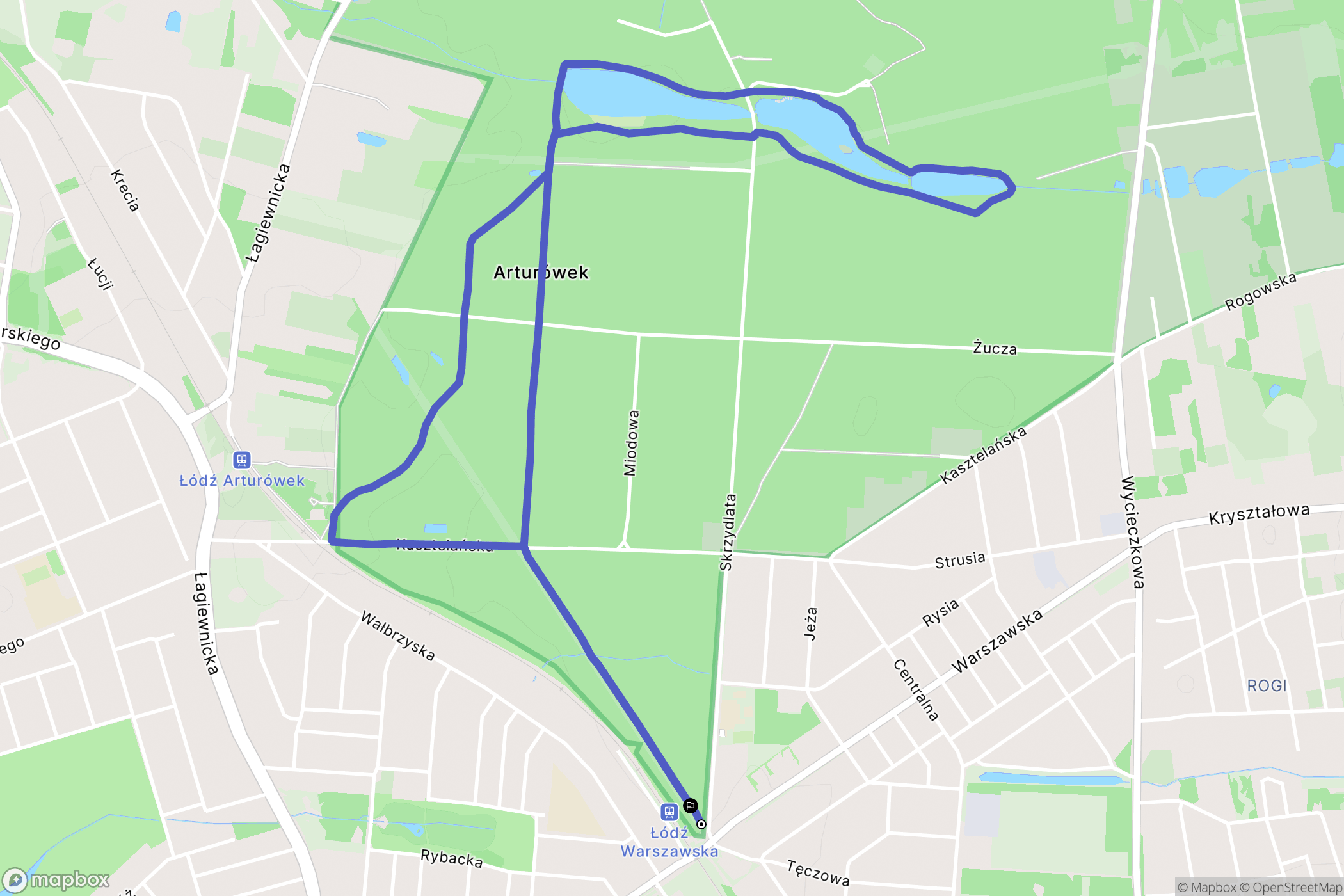 Łódź: mapa trasy - Poland