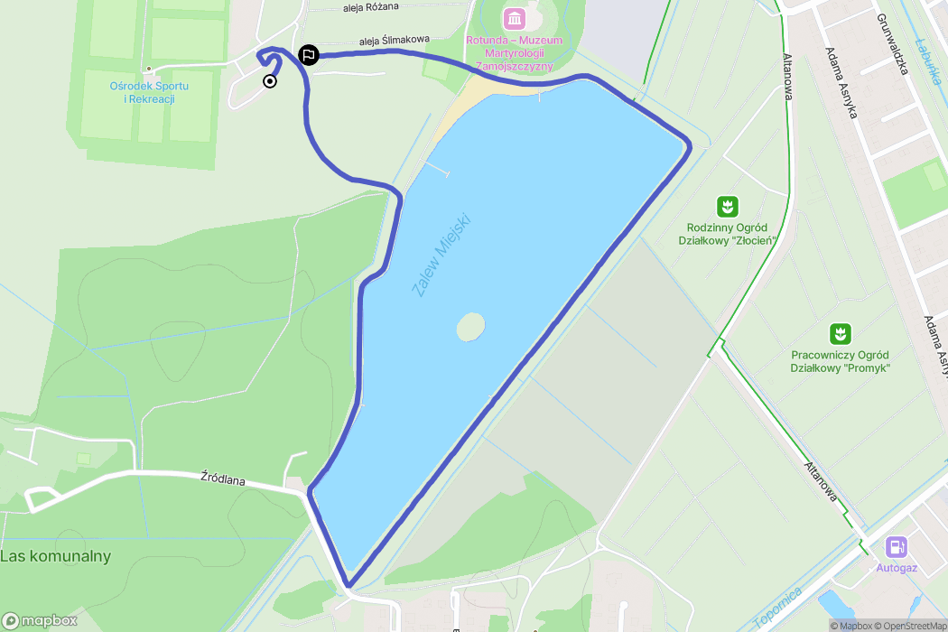 Zamość: mapa trasy - Poland