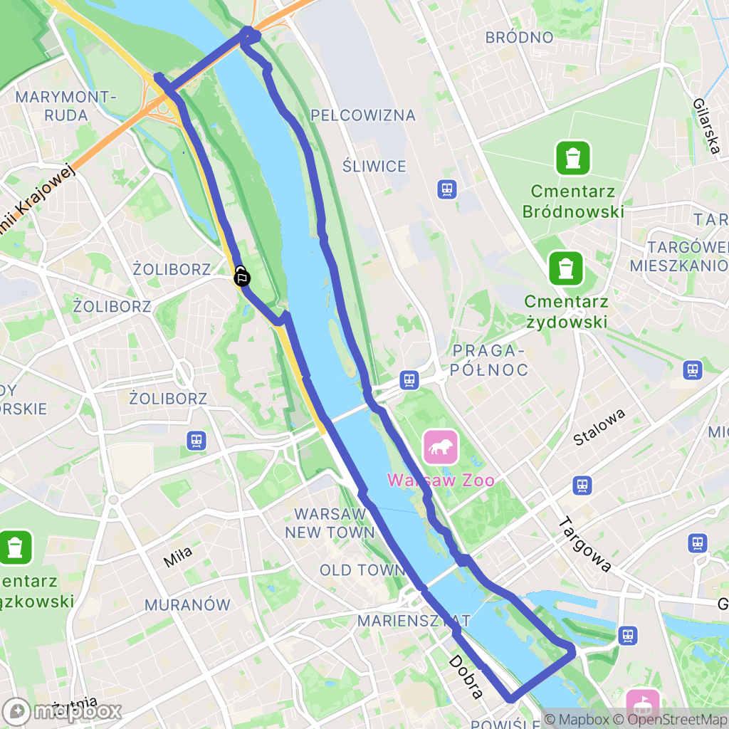 Warszawa: mapa trasy - Poland