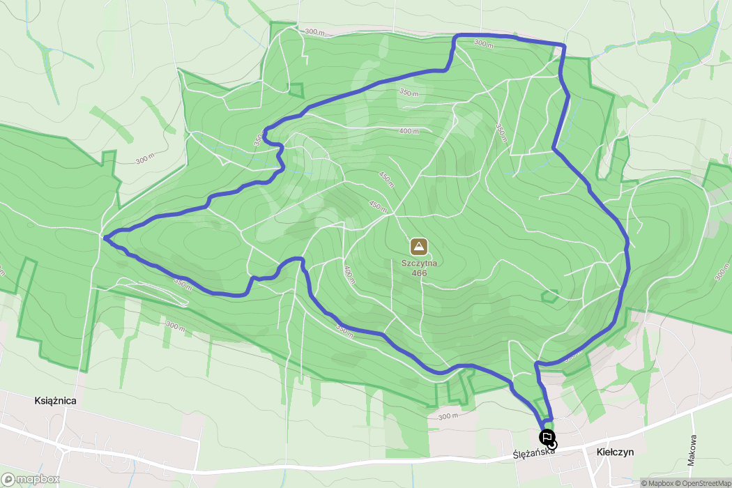 Kiełczyn: mapa trasy - Poland