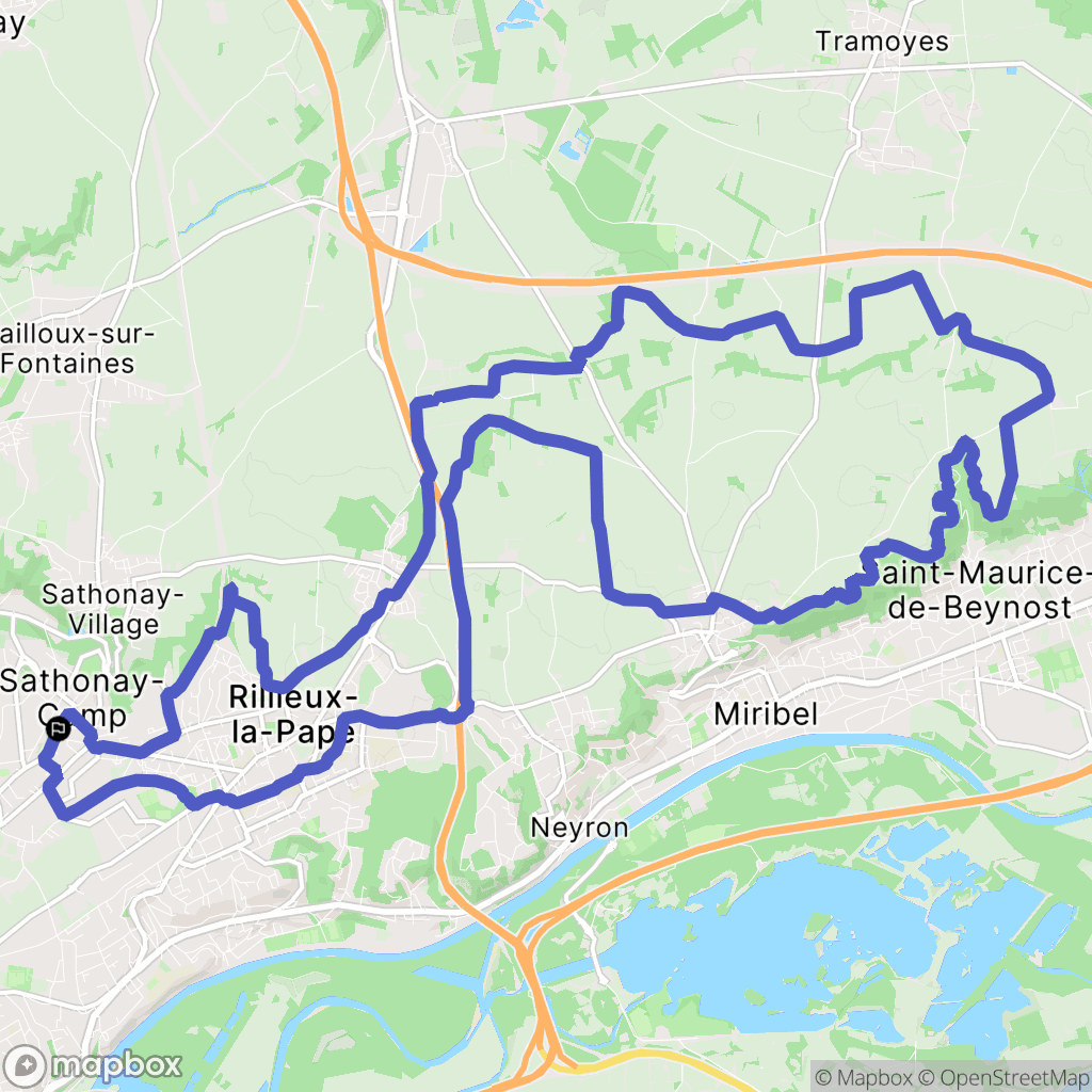 Sathonay-Camp : carte du parcours de randonnée - France