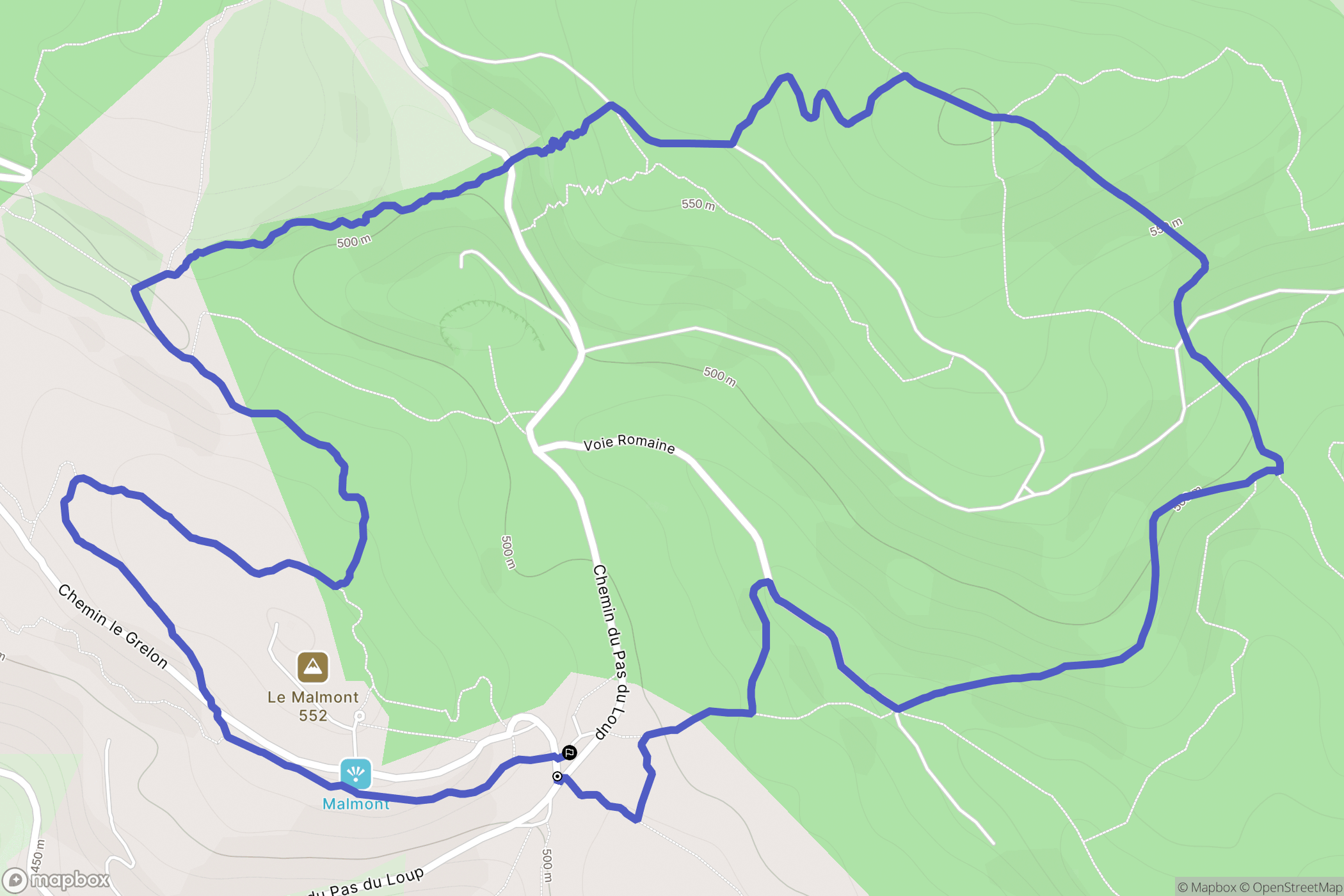 Draguignan : carte du parcours de randonnée - France