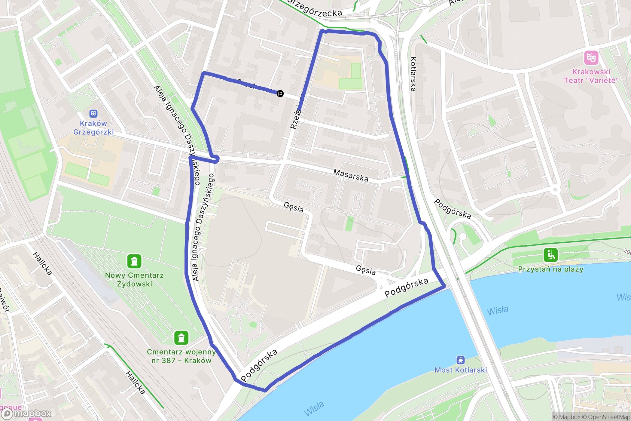 Kraków: mapa trasy - Poland
