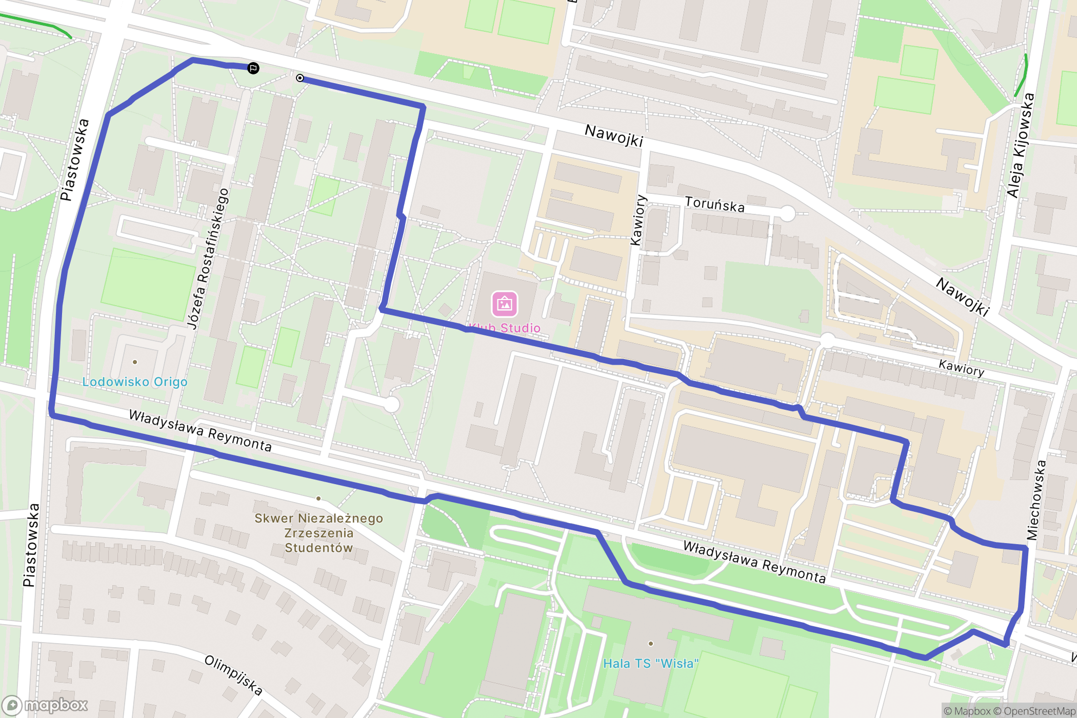 Kraków: mapa trasy - Poland