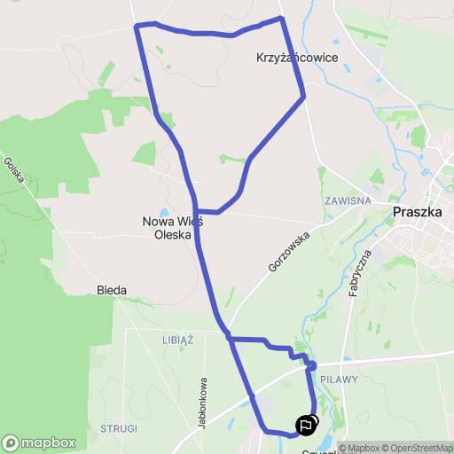 Gorzów Śląski: mapa trasy - Poland