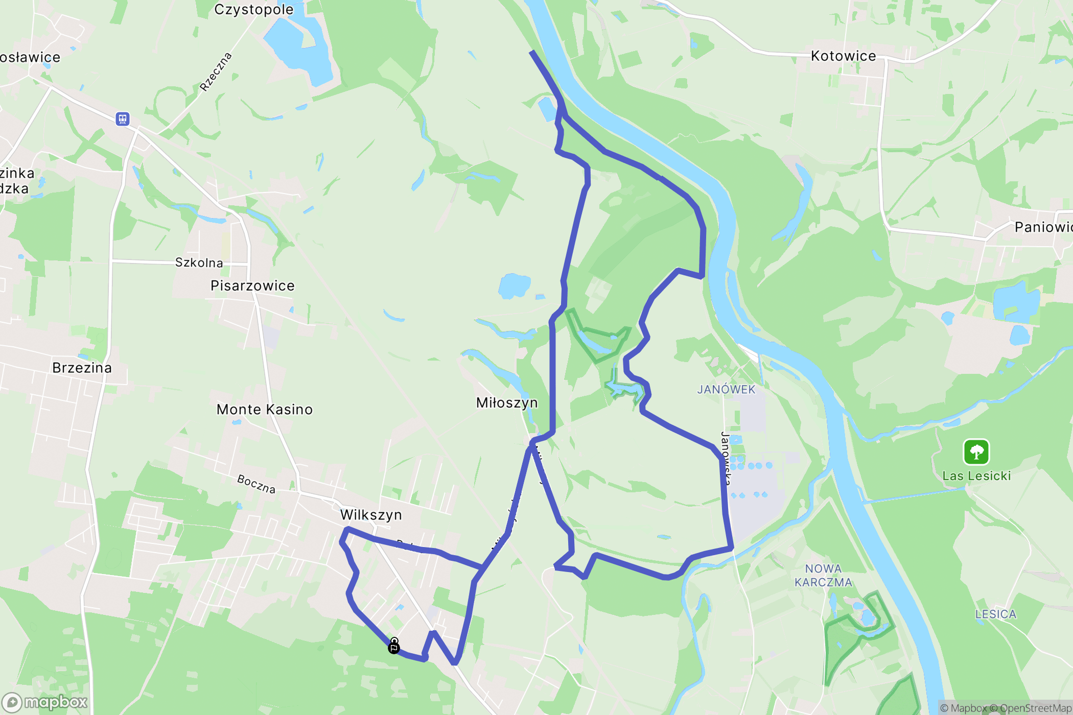 Wilkszyn: mapa trasy - Poland