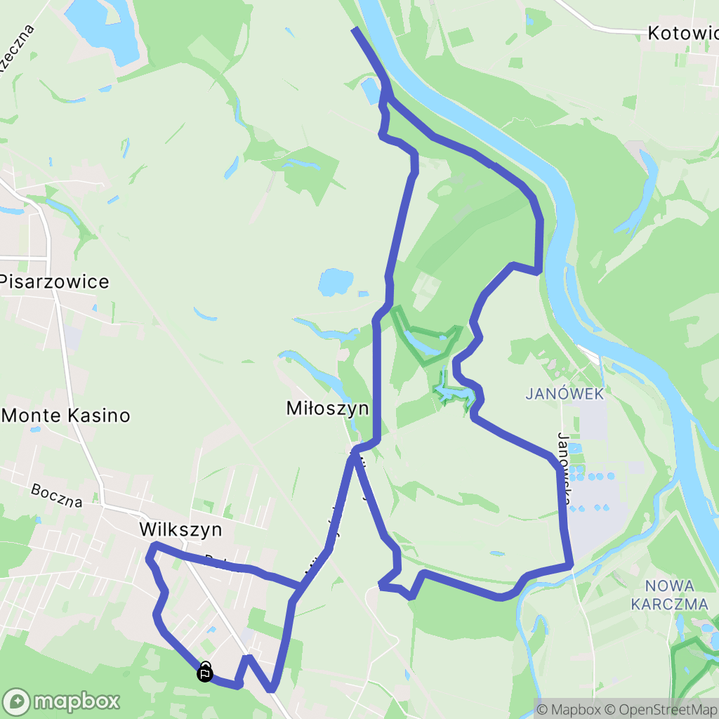 Wilkszyn: mapa trasy - Poland