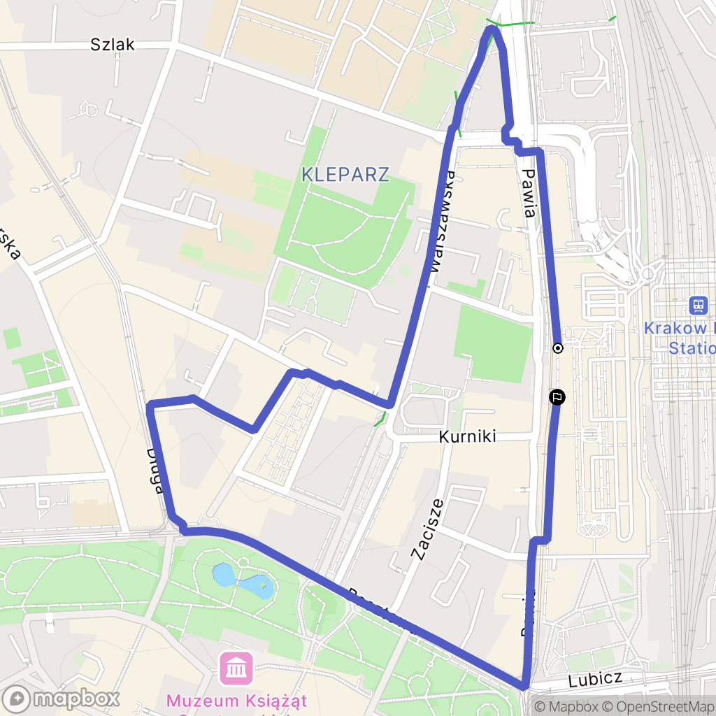 Kraków: mapa trasy - Poland