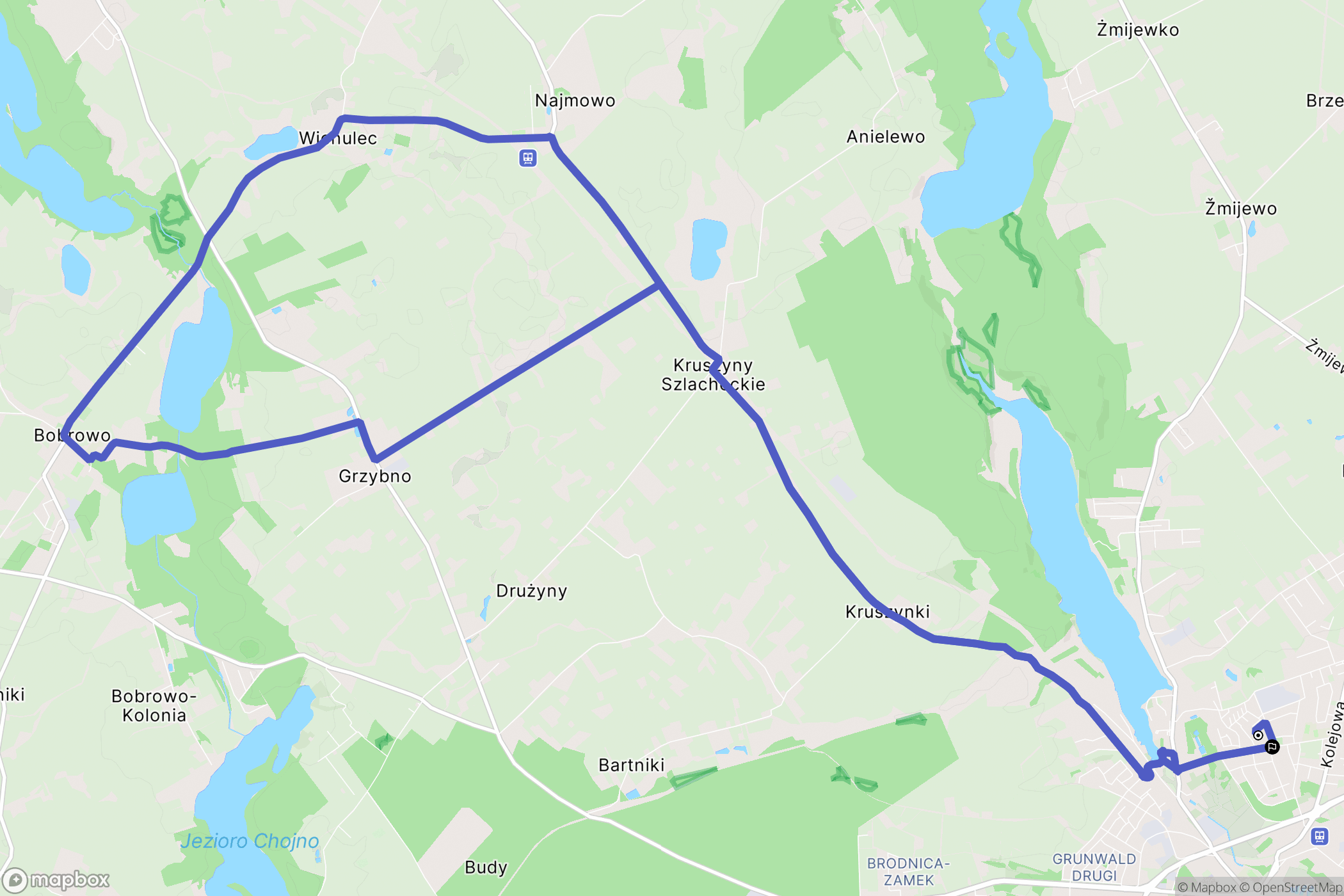Brodnica: mapa trasy - Poland