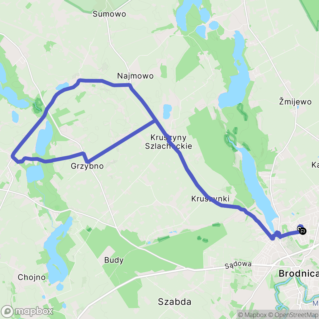 Brodnica: mapa trasy - Poland