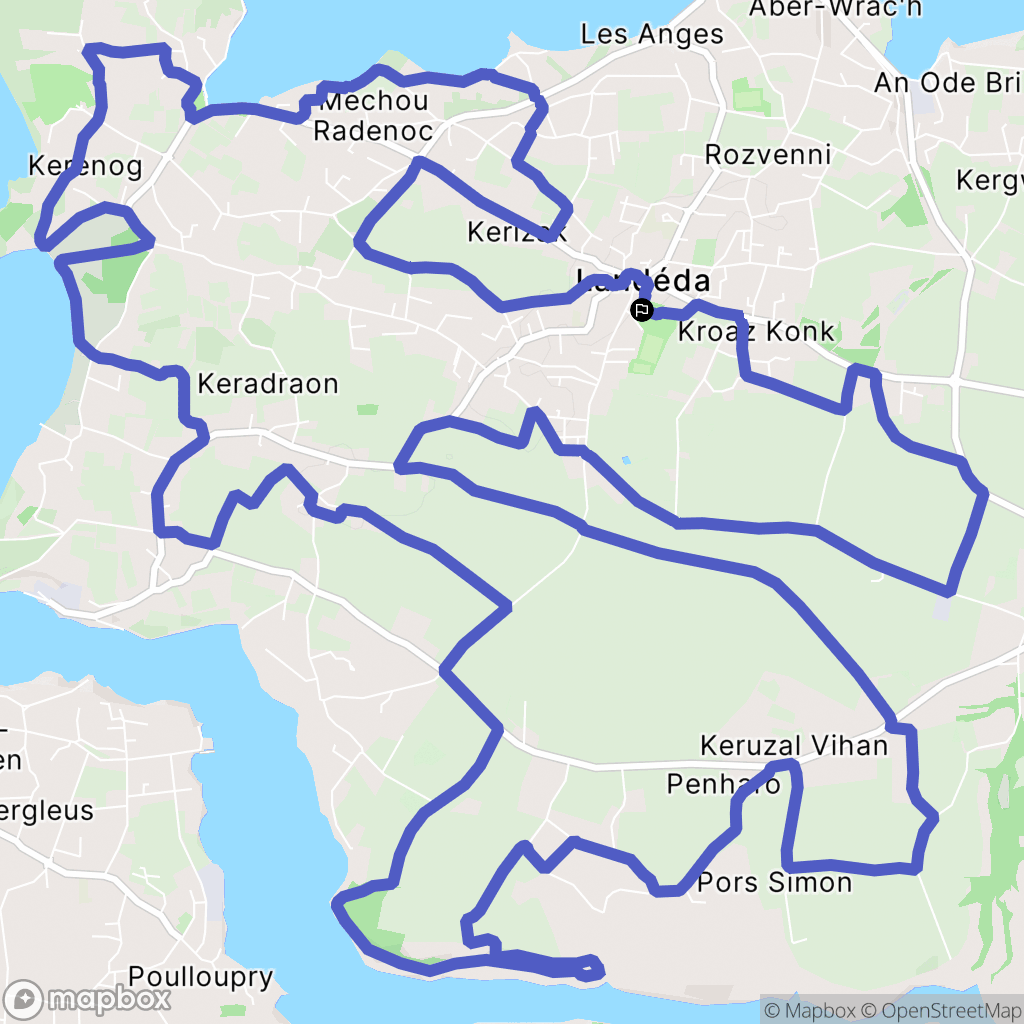 Landéda : carte du parcours de randonnée - France